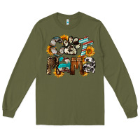 Army Green Cat  Mama Long Sleeve Tee - FaDigitalArtStudio