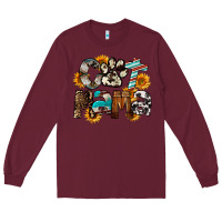 Burgundy Cat  Mama Long Sleeve Tee - FaDigitalArtStudio
