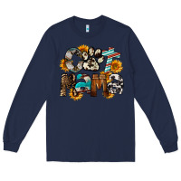 Navy Cat  Mama Long Sleeve Tee - FaDigitalArtStudio