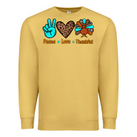 Antique Gold peace love thankful Premium Sweatshirt - JahusDesignShop