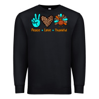 Black peace love thankful Premium Sweatshirt - JahusDesignShop