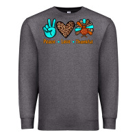 Charcoal Heather peace love thankful Premium Sweatshirt - JahusDesignShop