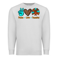 Dove Grey peace love thankful Premium Sweatshirt - JahusDesignShop