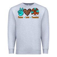 Heather Grey peace love thankful Premium Sweatshirt - JahusDesignShop