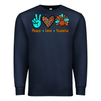 Navy peace love thankful Premium Sweatshirt - JahusDesignShop