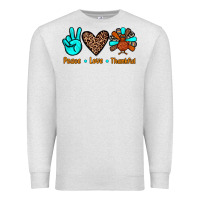 Oatmeal Heather peace love thankful Premium Sweatshirt - JahusDesignShop