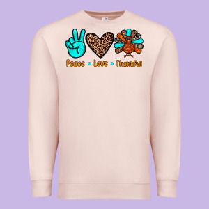Peace Love Thankful Premium Sweatshirt Designed By Jahusdesignshop