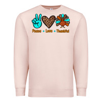 Pale Pink peace love thankful Premium Sweatshirt - JahusDesignShop