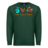 Sports Green peace love thankful Premium Sweatshirt - JahusDesignShop