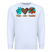 White peace love thankful Premium Sweatshirt - JahusDesignShop