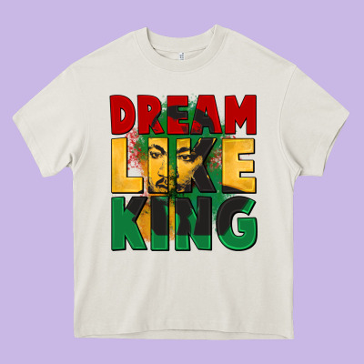Dream Like King Martin Luther Heavy Core Tee Designed By Cowgirlartshop