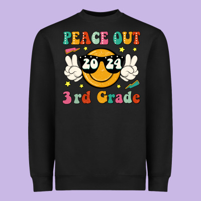 Peace Out 2024 3rd Grade Heavyweight Sweatshirt Designed By Jahusdesignshop