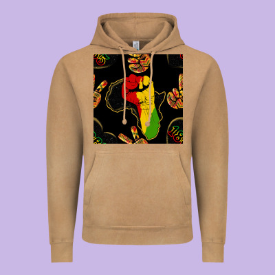 African Freedom Seamless Pattern Vintage Hoodie Designed By Bundleandbundleshop