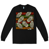 Black african mask seamless pattern Long Sleeve Tee - BundleAndBundleShop