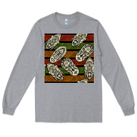 Heather Grey african mask seamless pattern Long Sleeve Tee - BundleAndBundleShop