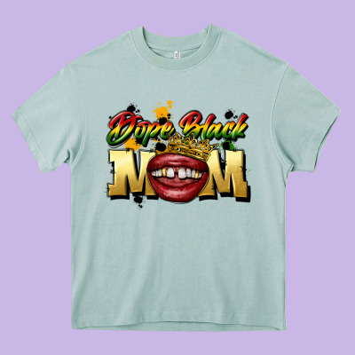 Black Mom Heavy Core Tee Designed By Cowgirlartshop
