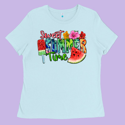 Sweet Summer Time Ladies Tee Designed By Fadigitalartstudio