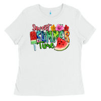 White Sweet summer time Ladies Tee - FaDigitalArtStudio