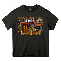 Asphalt Merry Christmas Farm Tractor Heavy Core Tee - RanaPortraitStore