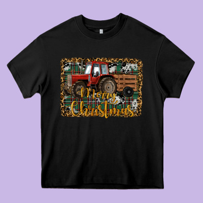 Merry Christmas Farm Tractor Heavy Core Tee Designed By Ranaportraitstore