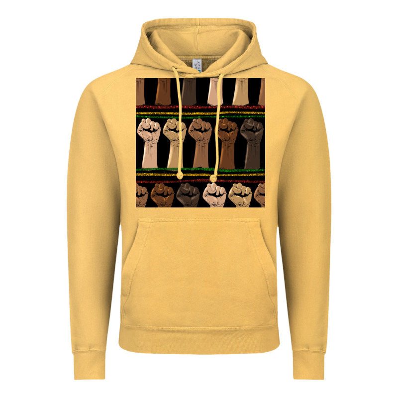 Melanin Rised Fist Seamless Pattern Vintage Hoodie by BundleAndBundleShop | Teevron