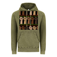 Vintage Olive melanin rised fist seamless pattern Vintage Hoodie - BundleAndBundleShop