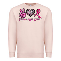 Pale Pink peace love cure Premium Sweatshirt - JahusDesignShop