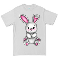Dove Grey Cute bunny Easter Premium Tee - CowGirlArtShop