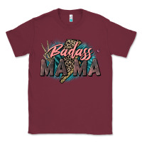 Burgundy Badass Mama Mother's Day png sublimation design do Classic Tee - CowGirlArtShop