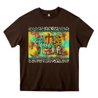 Chocolate Brown faith over fear Heavy Core Tee - CowGirlArtShop