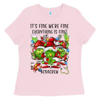 Bubblegum Pink its fine were fine everything is fine cnacrew Ladies Tee - FaDigitalArtStudio