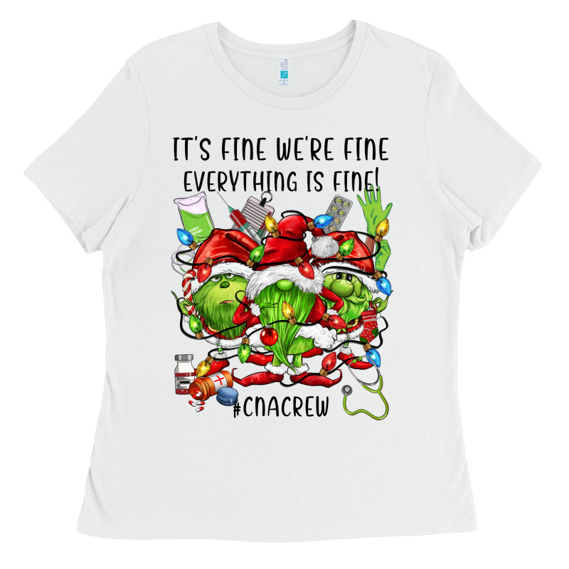 Its Fine Were Fine Everything Is Fine Cnacrew Ladies Tee by FaDigitalArtStudio | Teevron