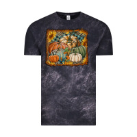 Cloud Black pumpkins with sunflowers Vintage Tee - RanaPortraitStore