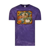 Cloud Purple pumpkins with sunflowers Vintage Tee - RanaPortraitStore