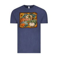 Vintage Denim pumpkins with sunflowers Vintage Tee - RanaPortraitStore