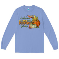 Colony Blue autumn leaves and pumpkins please Long Sleeve Tee - BundleAndBundleShop