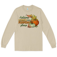 Mushroom autumn leaves and pumpkins please Long Sleeve Tee - BundleAndBundleShop
