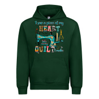 Forest Green i sew a piece of my heart into every quilt i make Urban Hoodie - RanaPortraitStore