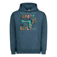 Pigment Midnight Navy i sew a piece of my heart into every quilt i make Urban Hoodie - RanaPortraitStore