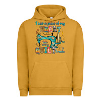 Pigment Peanut Butter i sew a piece of my heart into every quilt i make Urban Hoodie - RanaPortraitStore