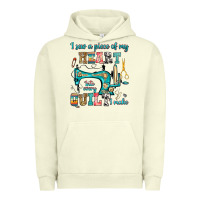 Pigment Pistachio i sew a piece of my heart into every quilt i make Urban Hoodie - RanaPortraitStore