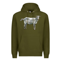 Army Green saanen goat Premium Hoodie - LillyAllenDesigns