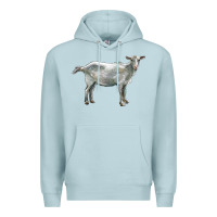 Blue Mist saanen goat Premium Hoodie - LillyAllenDesigns