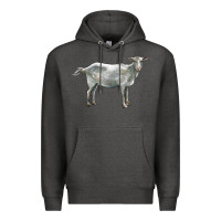 Charcoal Heather saanen goat Premium Hoodie - LillyAllenDesigns