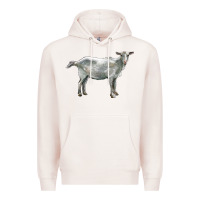 Pale Pink saanen goat Premium Hoodie - LillyAllenDesigns