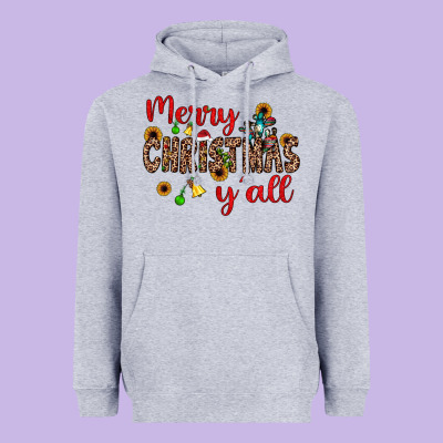 Merry Christmas Y'all Heavyweight Hoodie Designed By Jahusdesignshop