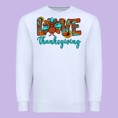 Love Thanksgiving Premium Sweatshirt Designed By Jahusdesignshop