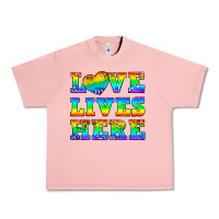 Salmon Western Love Lives Here Urban Heavy Tee - BundleAndBundleShop