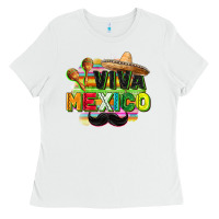 White Viva Mexico Ladies Tee - FaDigitalArtStudio
