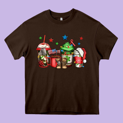 Army Christmas Coffee Heavy Core Tee Designed By Jasminsmagicworld